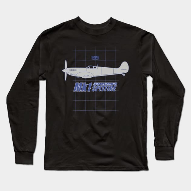 WW2 Spitfire Long Sleeve T-Shirt by TCP